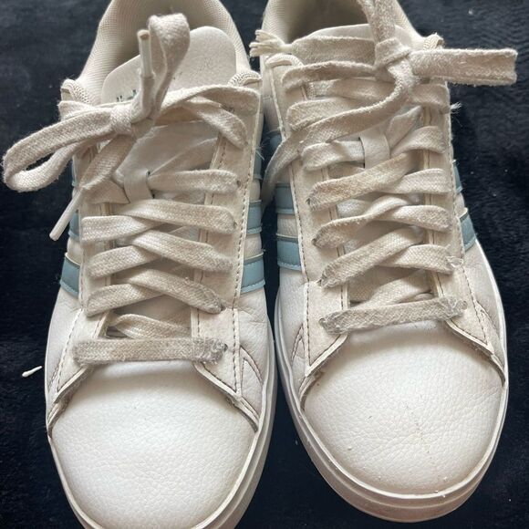 Adidas Grand Court 2.0 white and blue leather sneakers, size 6 1/2 - Picture 11 of 13